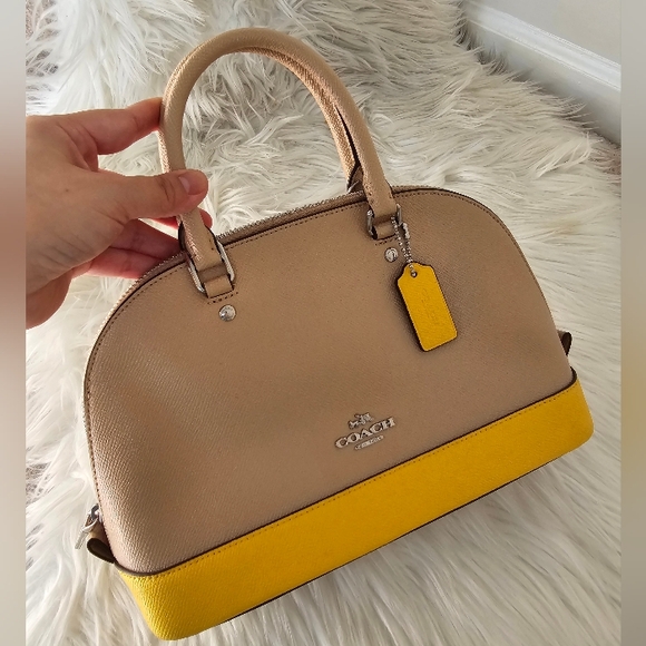 NWT COACH F59852 MINI SIERRA SATCHEL IN COLORBLOCK CROSSGRAIN LEATHER BAG - Picture 1 of 5